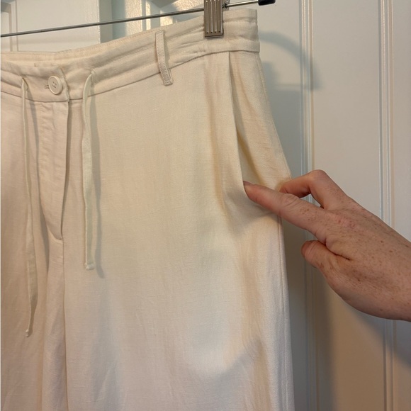 The Row Silk & Linen ''Dandy'' Pants in Ivory wide leg size 2 - Picture 7 of 11